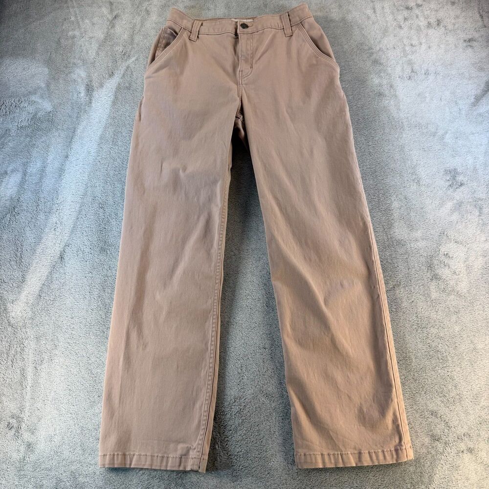 Hollister High Rise Utility Dad Pants Womens 26R Beige Straight Leg Cotton